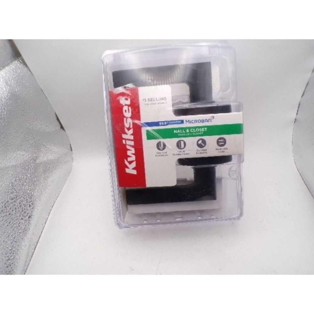 Kwikset Hollis Matte Black Hall and Closet Lever Microban 154MIL RDT 514‎ NEW